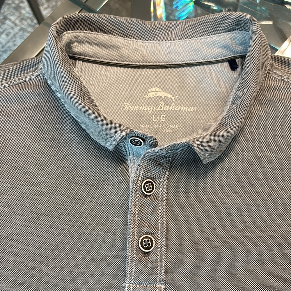Tommy Bahama Men's Gray Polo Shirt Size Large - Picture 8 of 9